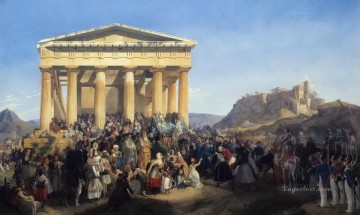  Entrada Pintura - La entrada del rey Otón de Grecia en Atenas Peter von Hess guerra histórica